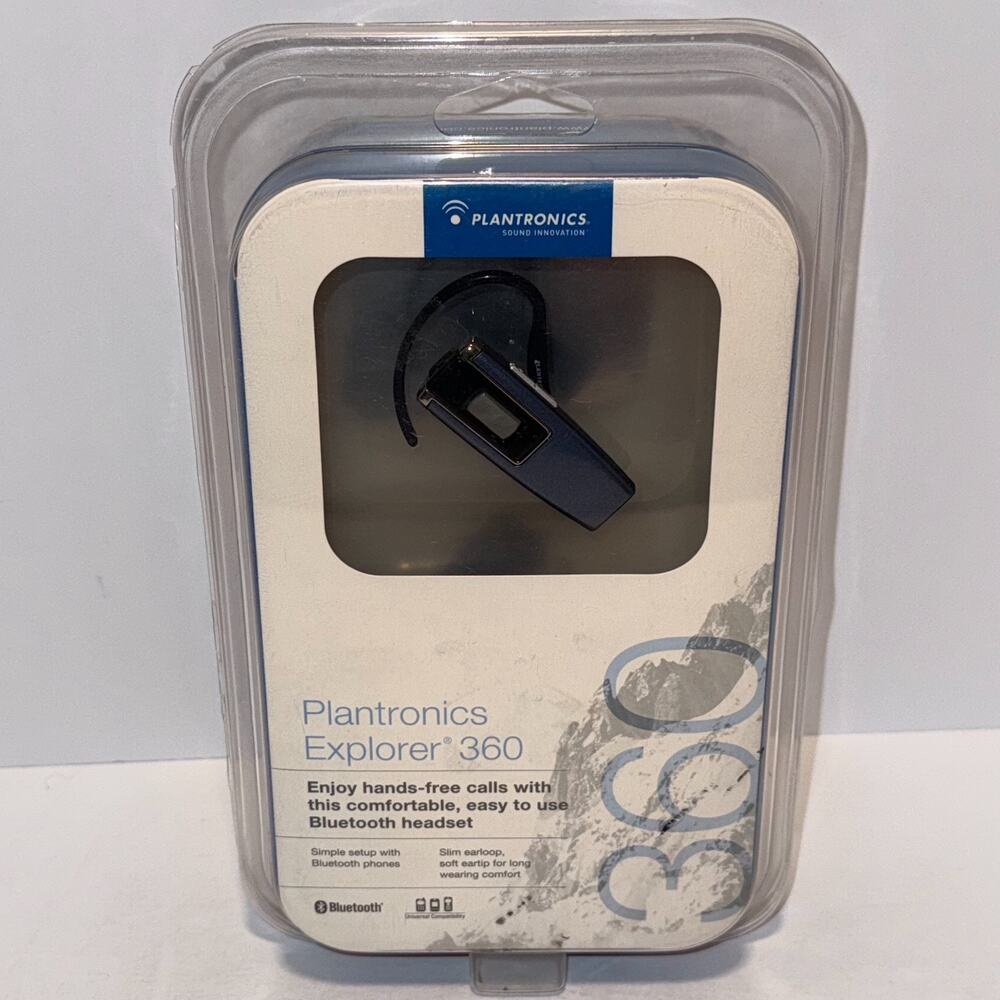 Plantronics Explorer 360 Bluetooth Headset slim Earloop for hands-free calls NEW